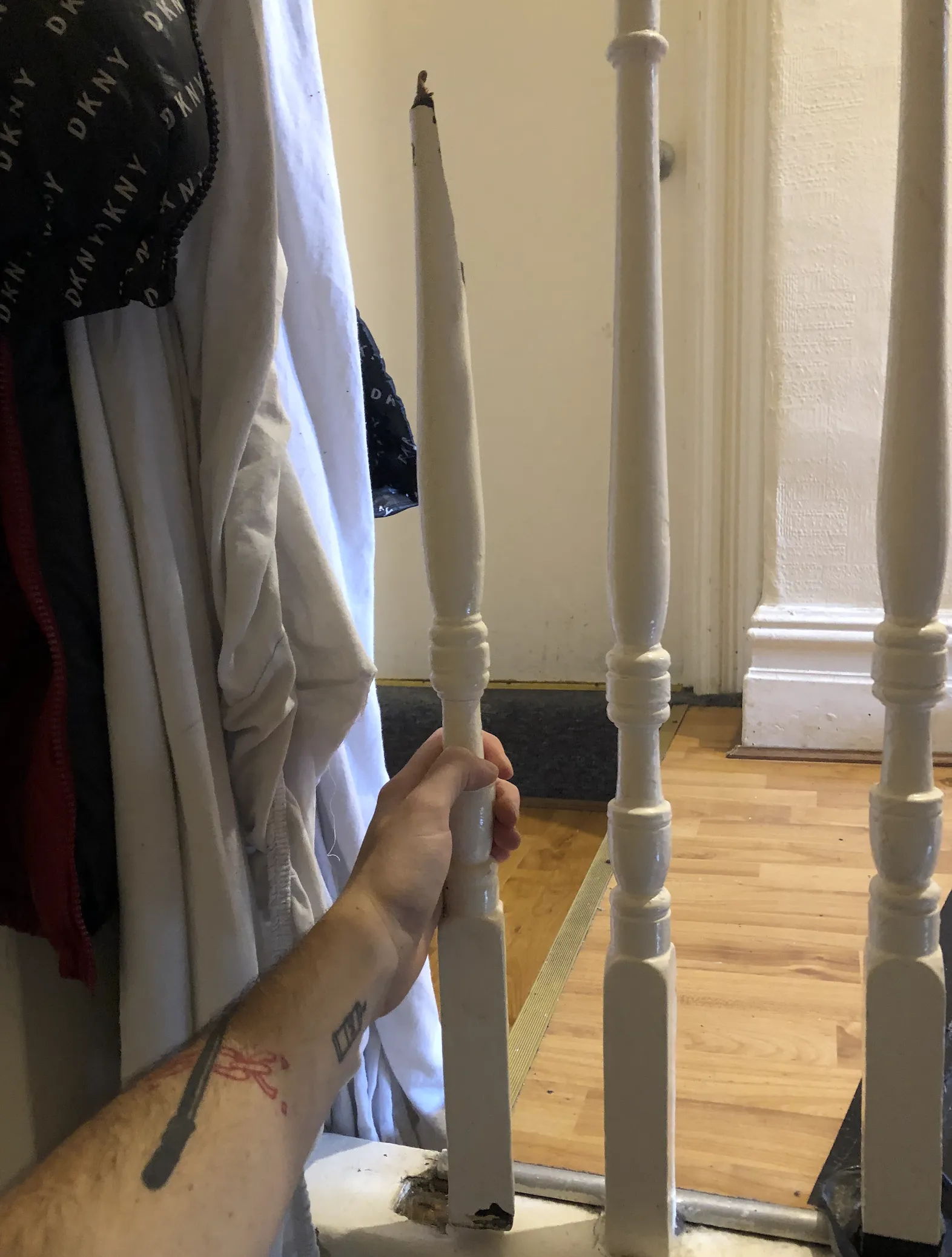 Broken banister