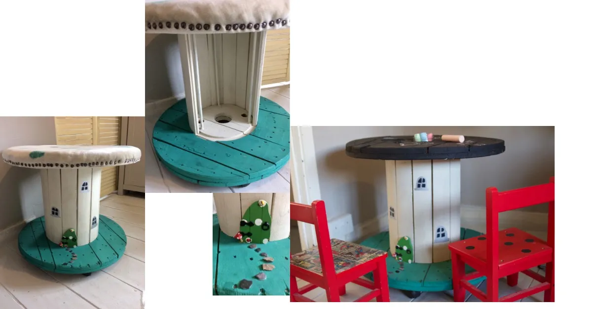 Cable drum bookcase