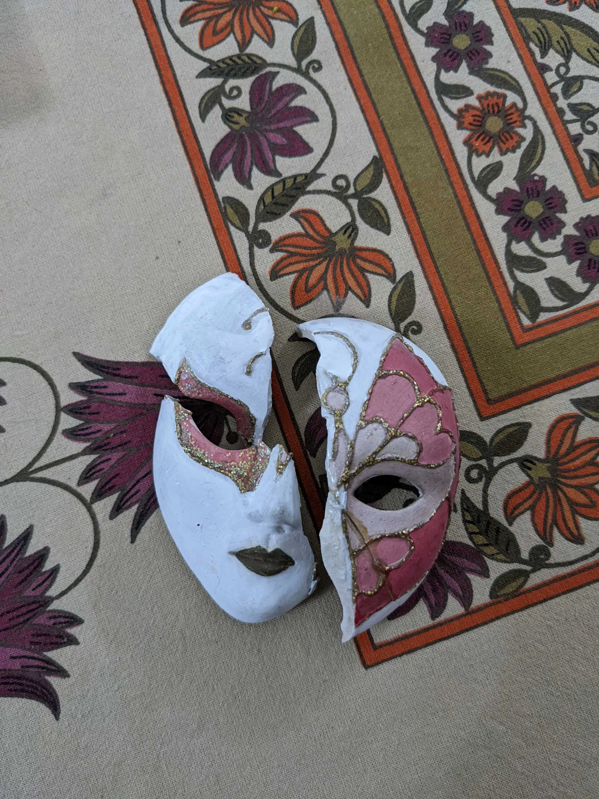 Clay mask ornament