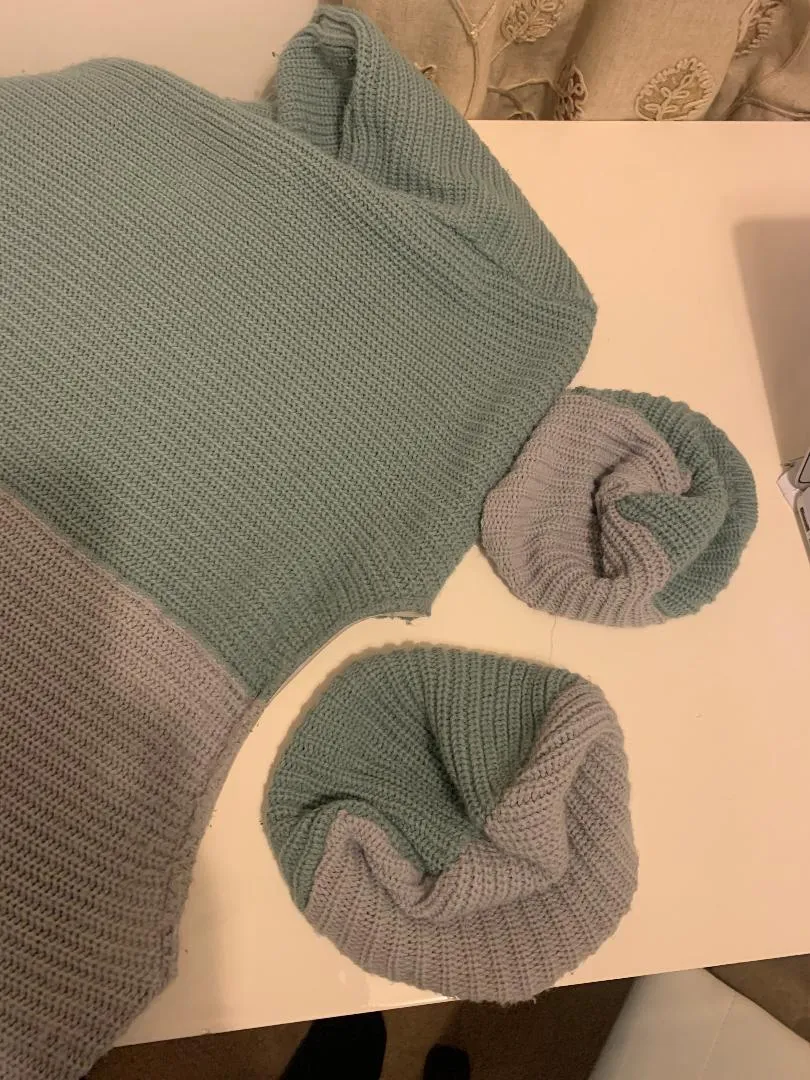 Hooded Jumper Turned Into Sweater and Head Warmers