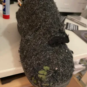I fixed my carped slippers with a battery drill