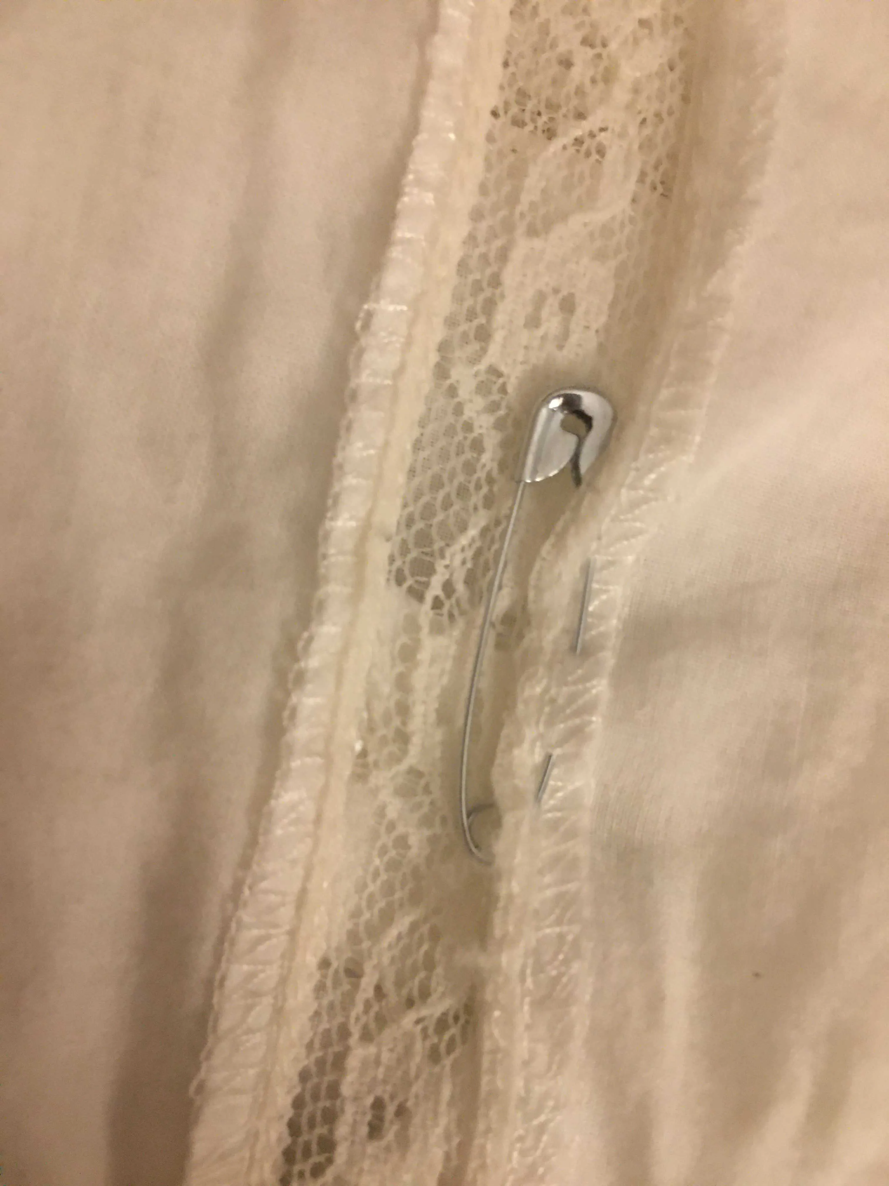 Quick repair of hole in top with safety pin