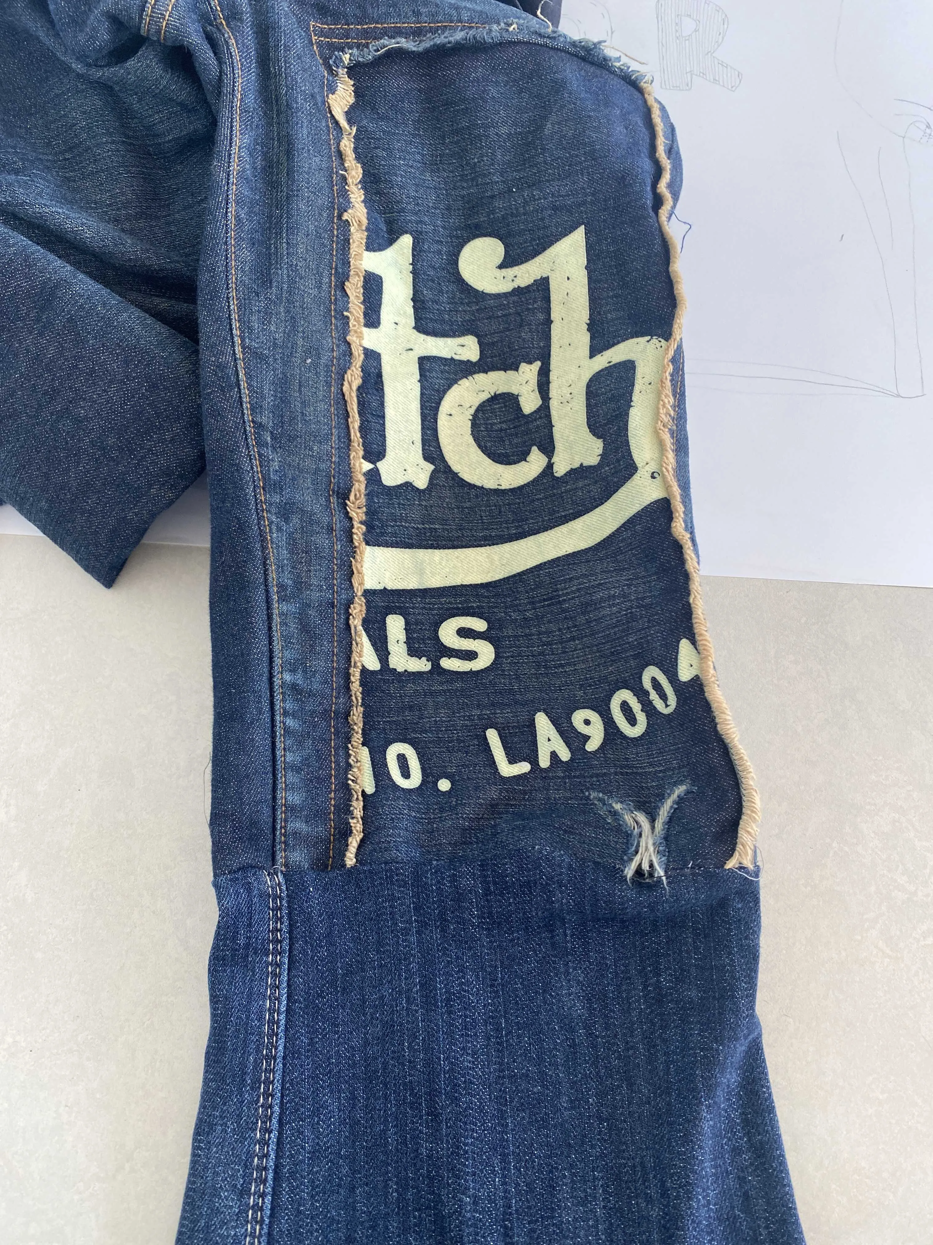 Ripped shorts to trousers