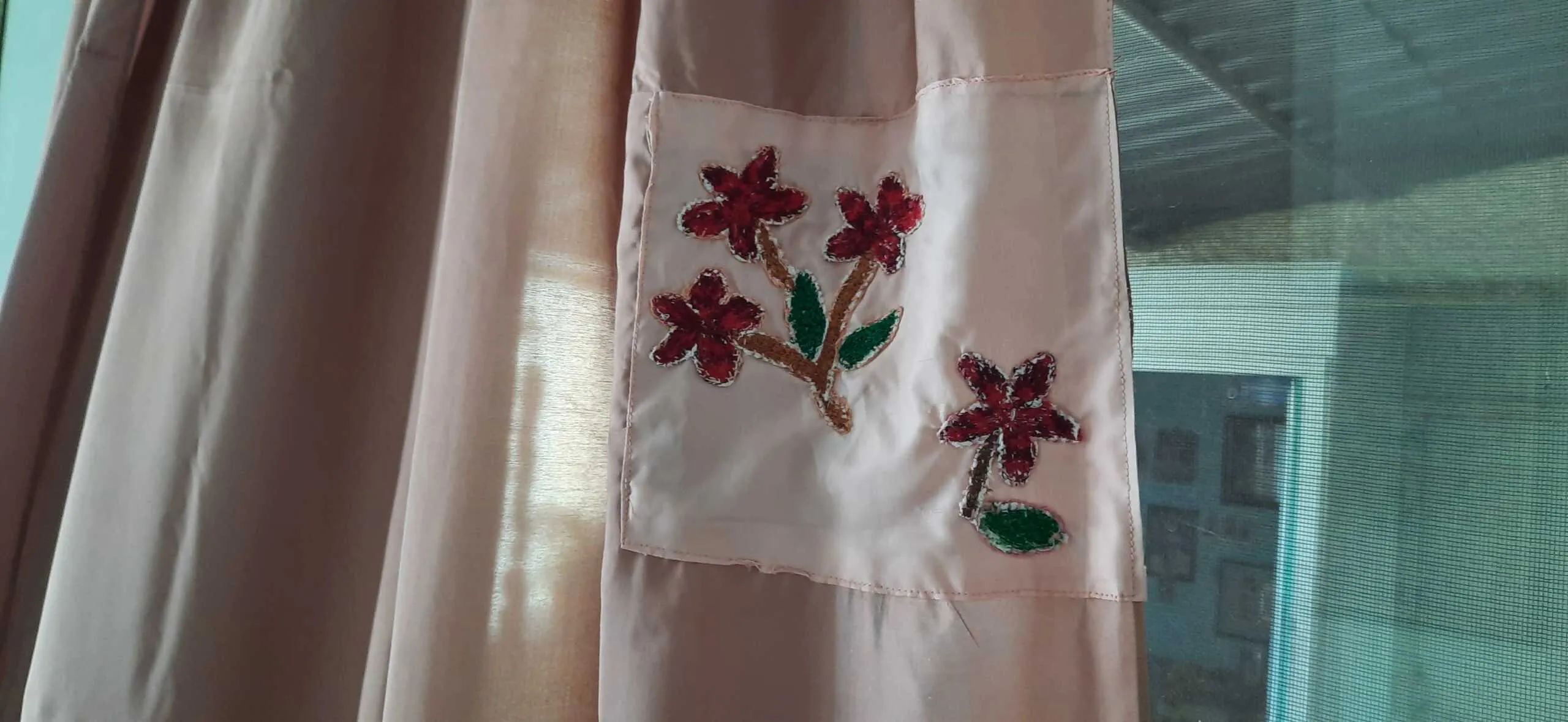 Up-cycled saree into curtain