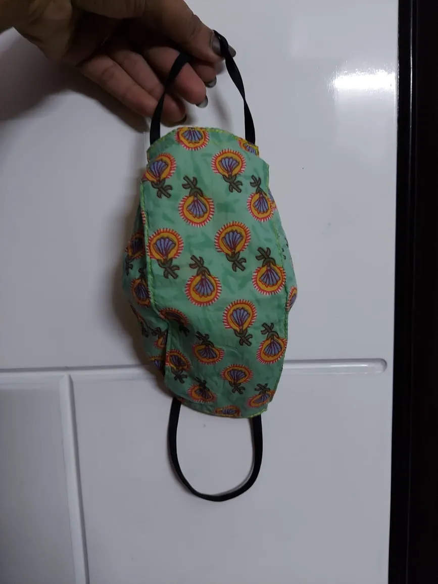 Upcycled mask from curtain
