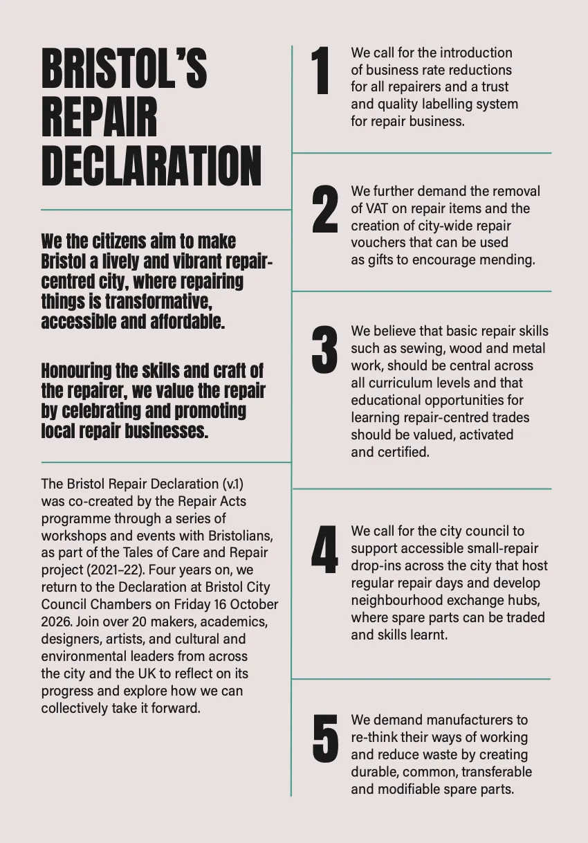 Bristol Repair Declaration, v1 (2021-22)